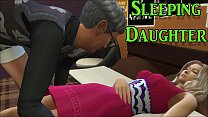 Papa fickt schlafende Tochter, nachdem er ihren Schlaf beobachtet und neben ihr auf einem Stuhl masturbiert hat - Porno-Video - Erwachsenenfilm