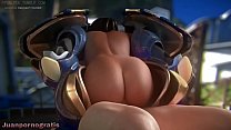 Pharah fucking with her outfit on Overwatch