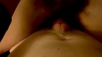 Sexy wife rail rides her husbands cock and makes him shoot while she orgasms 2 min