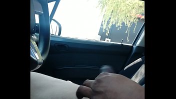 Showing cock in the car