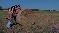 Sex between hay bales between two schoolmates