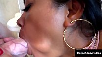 Busty Asian Mom MaxineX Sucks On A Pulsating Penis & Gets Load Of Cum!