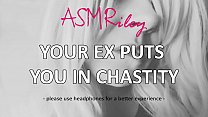 EroticAudio - Seu Ex coloca você na castidade, Cock Cage, Femdom, Sissy | ASMRiley
