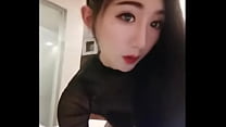 Домашний компакт-диск фейковая девушка Сяо Цяо в сексуальном черном шелке трахается