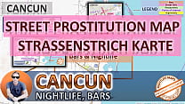 Cancun, Messico, Mappa del sesso, Mappa della prostituzione di strada, Centri massaggi, Bordelli, Puttane, Callgirls, Bordell, Freelance, Streetworker, Prostitute, Trio