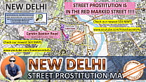 Nueva Delhi, India, mapa de sexo, mapa de prostitución callejera, salones de masajes, burdeles, putas
