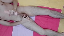 6 Inch Cock fucked by his PUSSY toy