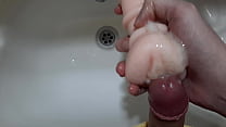 Such intense ORGAMS using a VAGINA TOY over his Sink