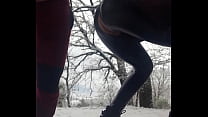 Laura On Heels, модель 2021, видео траха стоя между снегом