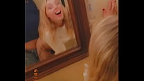 Quick Bathroom Suck and Mirror Fuck at Tiny Teens Parents Family Get Together