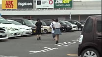 Play with a cock in the parking lot of a shopping center