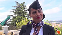 Первое видео сногсшибательной стюардессы Клели с жесткой содомией