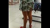 wife showing off at the mall