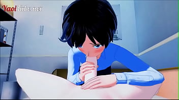 Evangelion Yaoi Hentai 3D - Shinji x Kaworu. Branlette, et bareback et éjacule dans la bouche et le cul