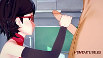 Боку но герой Боруто Наруто Хентай 3D - Бакуго Кацуки и Сарада Узумаки Секс в школе - Анимация, Жесткий секс, манга