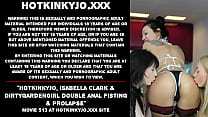 Hotkinkyjo, Isabella Clark et Dirtygardengirl double fist anal et prolapsus