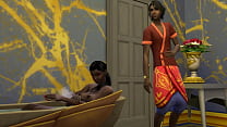 印度媽媽和兒子一起洗澡家庭性愛
