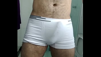 Thick Dick Bulge Inside White Underwear