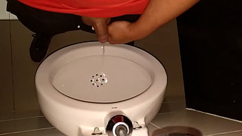 pissing in the public bathroom