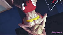 Boku No Hero Futanari Hentai 3D - Куннилингус Мицуки и секс с Момо с кремпаем в ее киску - Манга Аниме Мультфильм Японское Порно