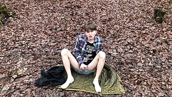 Camping with Outdoor / Filmed me & CUM AS VULCANO / Cute Boy