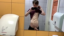 Hot Boy Jerkin off in Toilet at Gym (RISKY)/ almost Caught ! /hunks /cute