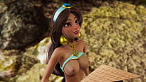 Disney Futa - Raya получает кримпай от Jasmine - 3D порно