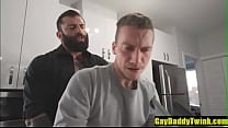 Markus Bareback his boy in the kitchen- GayDaddyTwink.com