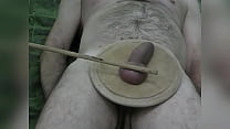 Slave Renne's balls busted on Louis's meat board