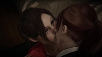 Resident Evil Double Futa - Crossover sessuale di Claire Redfield (Remake) e Claire (Revelations 2)