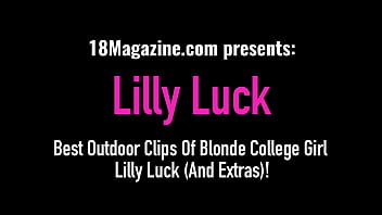 Meilleurs clips en plein air de blonde College Girl Lilly Luck (et extras) !