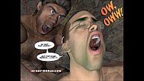 CRETACEOUS COCK 3D Homosexuell Comic-Geschichte über junge Wissenschaftler von Hunky Primeva gefickt