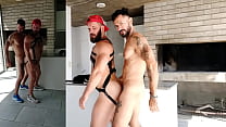 Drilling Barebak Experience to Bear Twink's Muscular Ass - With Alex Barcelona