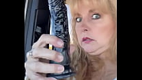 Wife breaks out a big black dildo as we are driving