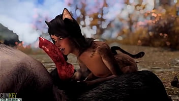 Il lupo mannaro ha cacciato bene il gatto - la figa della ragazza | Enorme cazzo mostro | Sesso porno in 3D