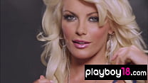 Classy big boobed blondie Crystal Harris showing her perfect shapes