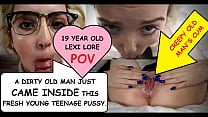 Teenager Lexi Lore gagged and creampied by dirty old man joe Jon