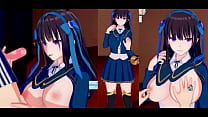 [Eroge Koikatsu ! ] Vidéo hentai 3DCG où les cheveux noirs obéissants aux longs seins énormes JK (personnage ori) se frottent les seins
