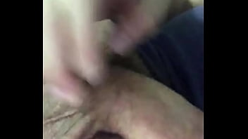 stroking curved hard cock