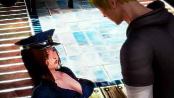 Симпатичная охранница занимается сексом с блондином в порно 3D хентай ryona анимация видео