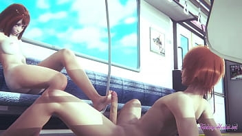 My Hero Academia Hentai - Uraraka trabajando con el pie y follada por un chico en el tren - Japonés Asiático Manga Anime Juego Porno