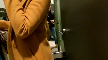 An amateur couple from Poland fucks in a shop fitting room