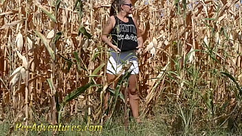 Faire pipi dans un champ de maïs