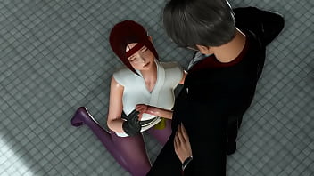 Yuri the king of fighters kof cosplay game girl teniendo sexo con un hombre en erótico video hentai 3d