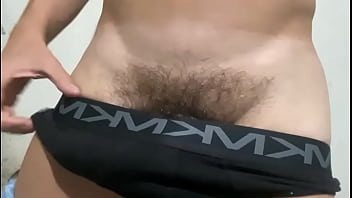 Young man showing his dick to his girlfriend