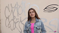 GERMAN SCOUT - Schüchternes Teen Serina Gomez bei Strassen Casting AO gefickt