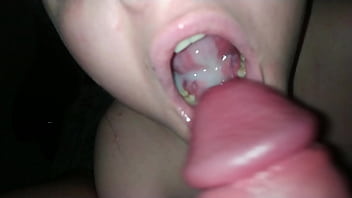 Amateur deepthroat and cum on face