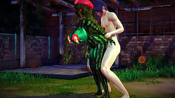 Ficken eine Wassermelone im Park | Hentai-Monstermädchen