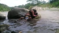 michellpaula and i fucked hidden behind a stone in the river part 1