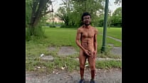 Married Twink trying to get Hard while Naked Outside